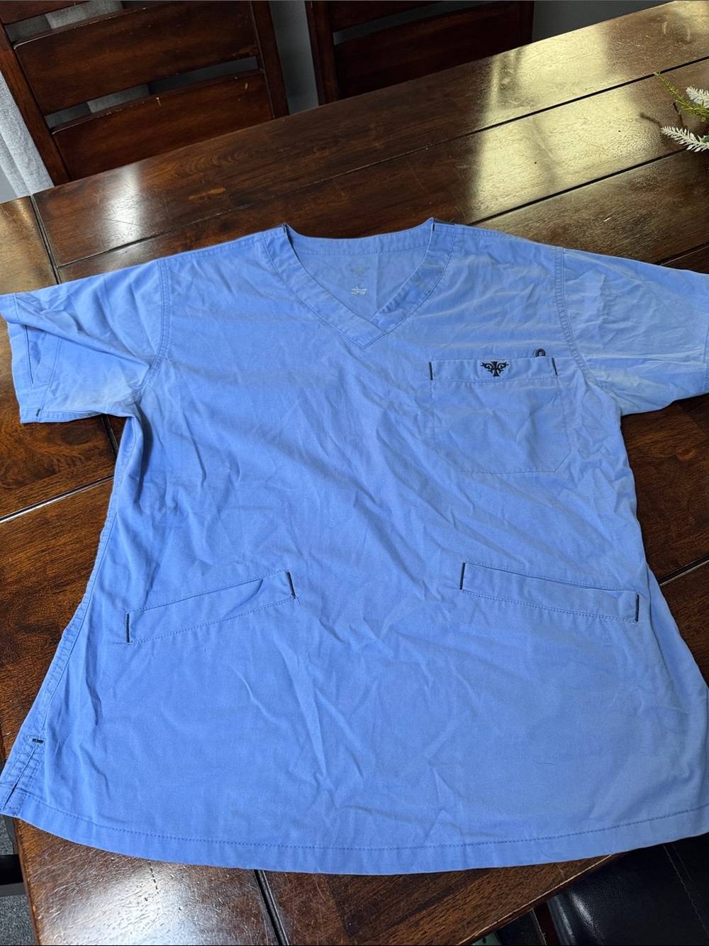 Women’s V-Neck Medical Scrub Top - Light Blue